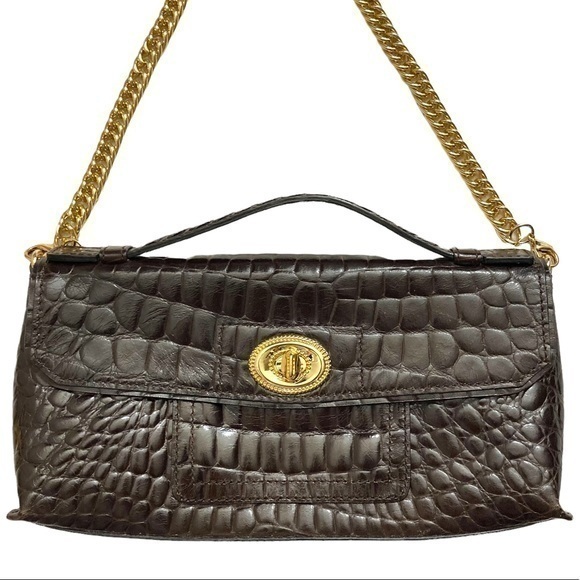 Cole haan lily croc embossed leather mini bag